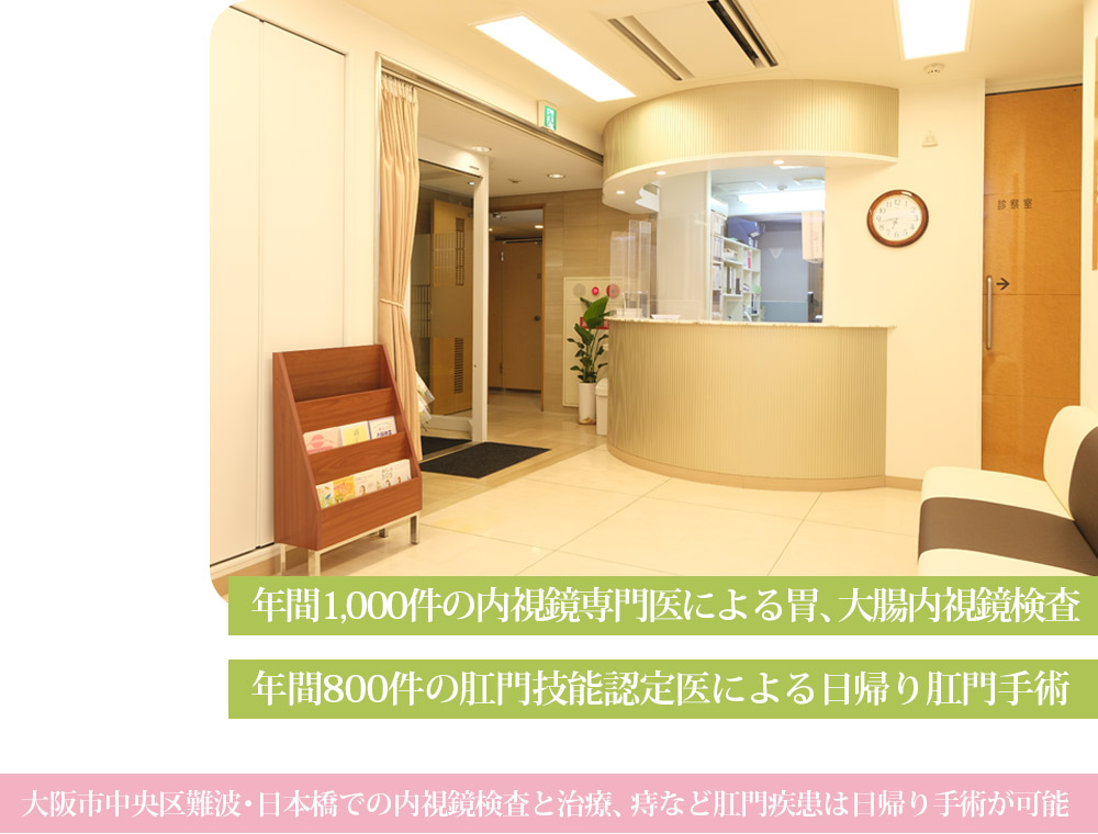 やまぐちクリニックは、消化器内科専門医による内視鏡検査と肛門科で時の日帰り手術